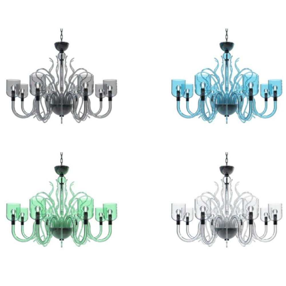 Italian Raffaello Lampadario di Lusso in Vetro di Murano Design Moderno Artigianale in vendita