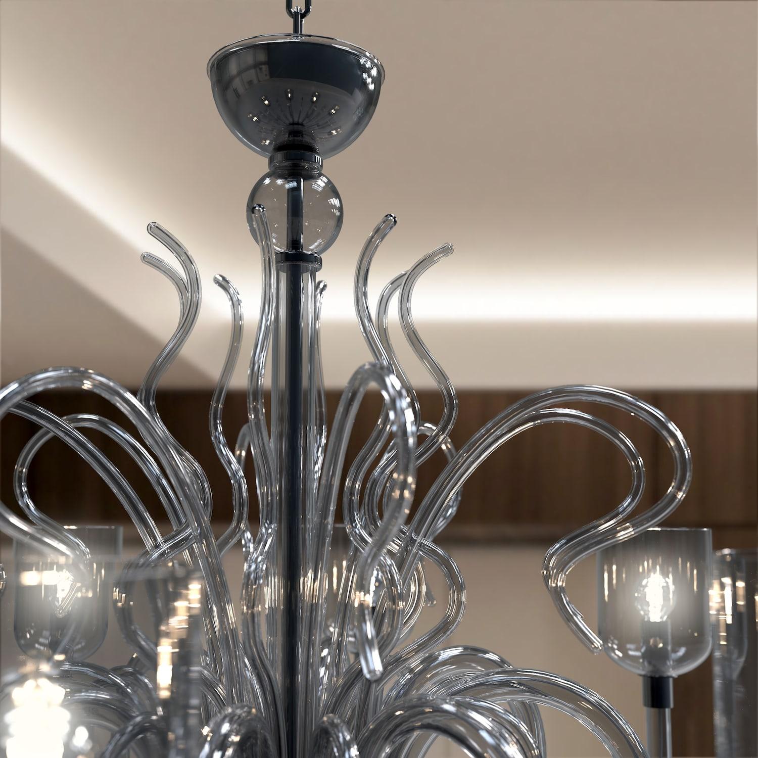 Periodo contemporaneo Raffaello Lampadario di Lusso in Vetro di Murano Design Moderno Artigianale in vendita