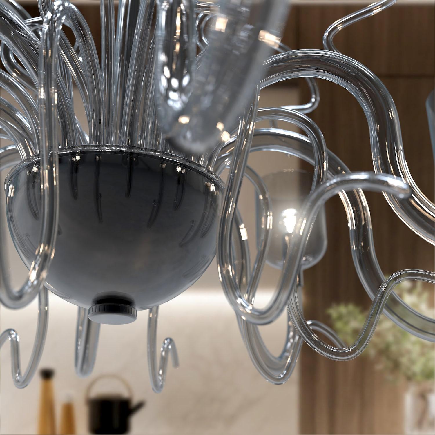 Metallo Raffaello Lampadario di Lusso in Vetro di Murano Design Moderno Artigianale in vendita