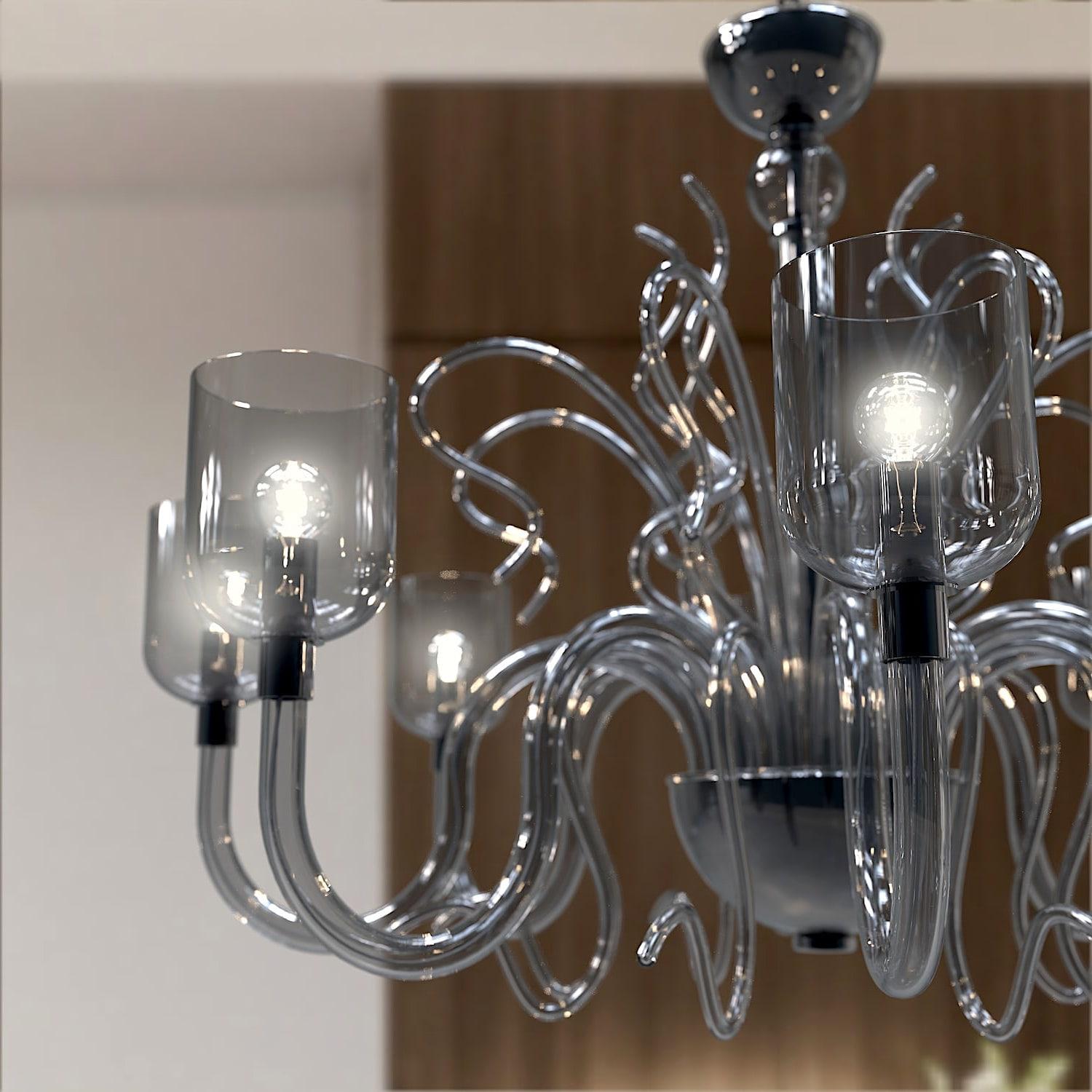 Raffaello Lampadario di Lusso in Vetro di Murano Design Moderno Artigianale in vendita 1