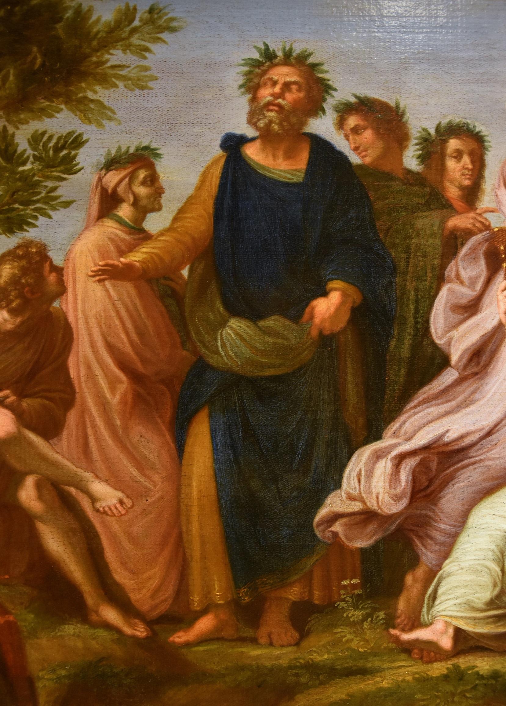 Apollo du Parnasse d'après Raffaello Huile sur toile 17/18e siècle Ancien maître  en vente 13
