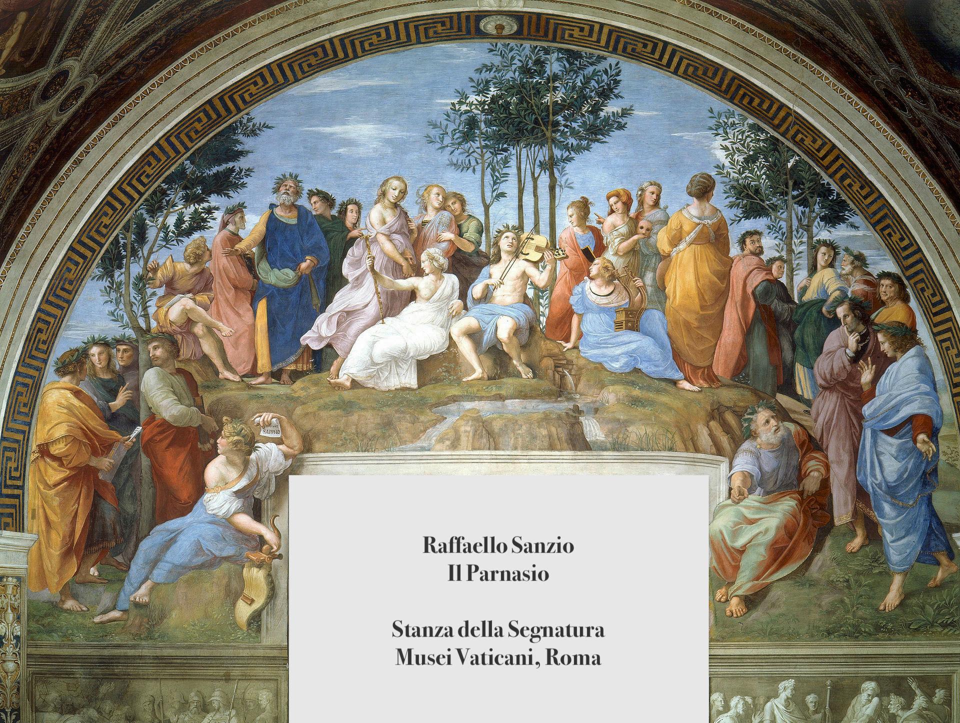 Apollo du Parnasse d'après Raffaello Huile sur toile 17/18e siècle Ancien maître  en vente 15