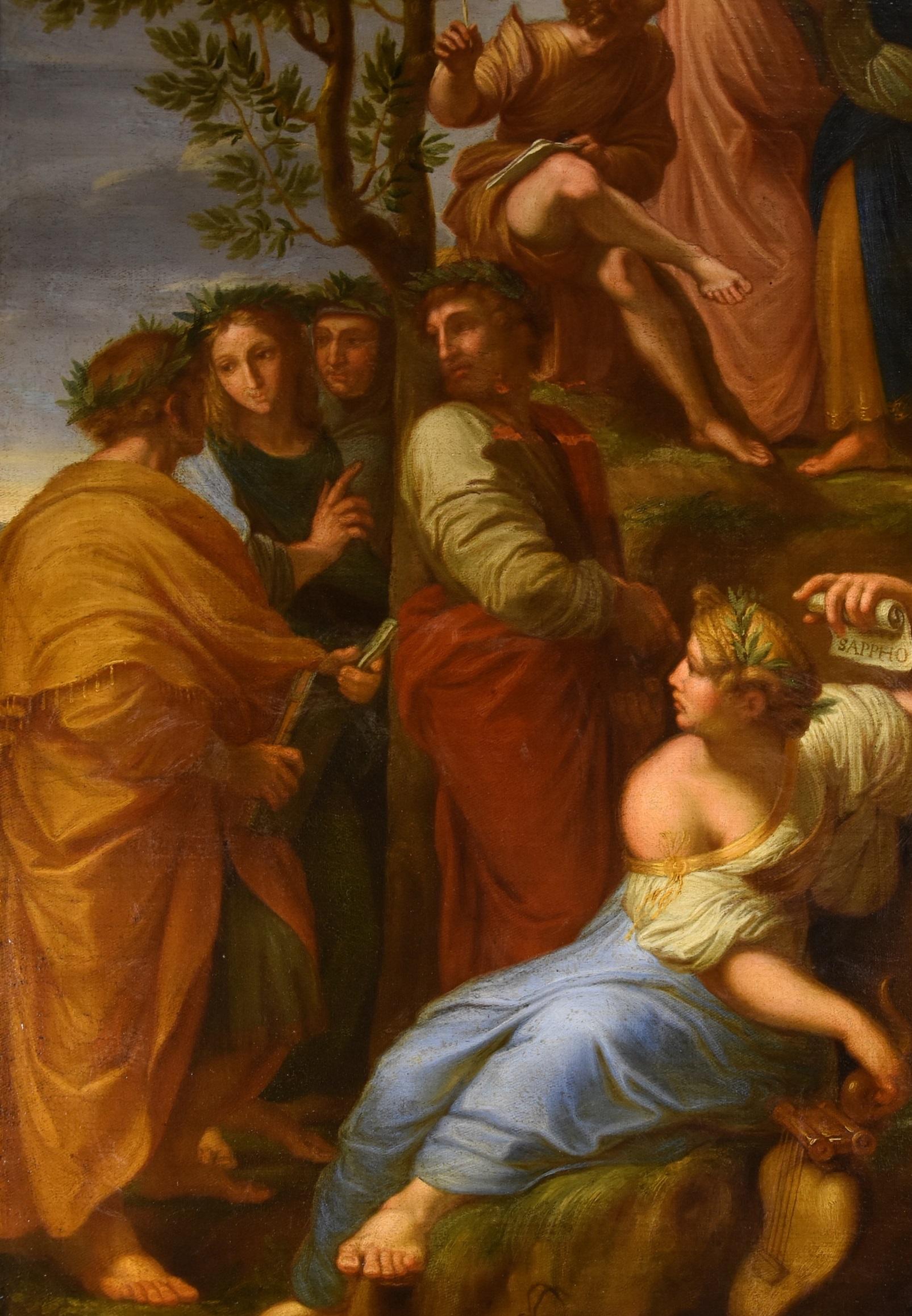 Parnassus Apollo nach Raffaello Öl auf Leinwand 17/18. Jahrhundert Alter Meister  im Angebot 2