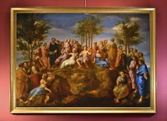 Parnassus Apollo Raffaello Paint Oil on canvas 17/18th Century Old master Italy