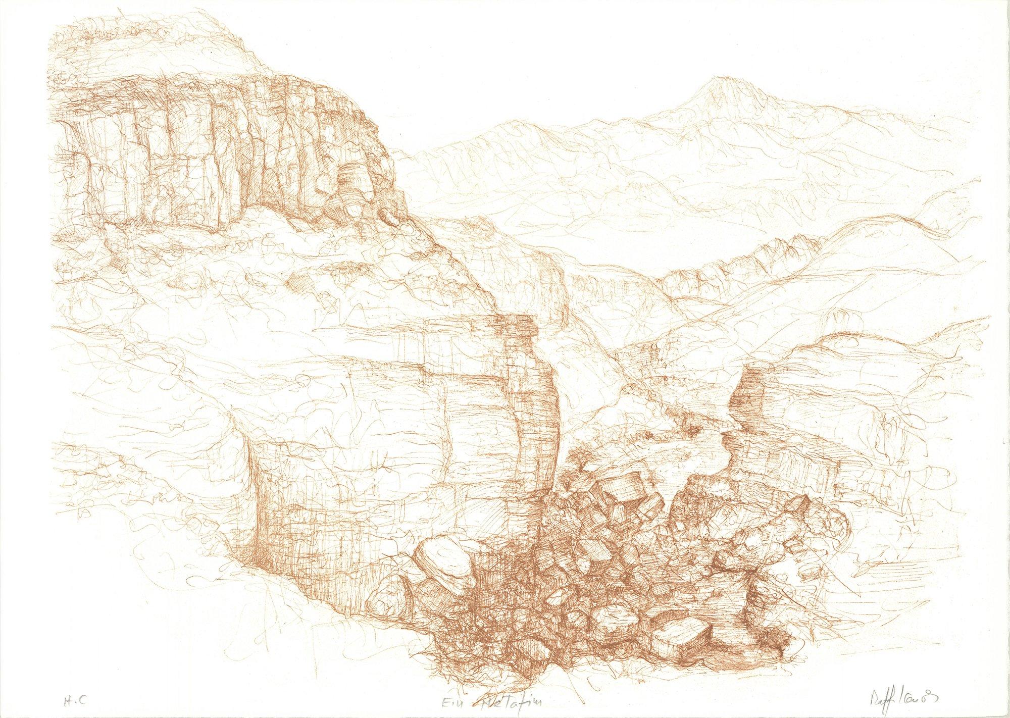Mountain Pass by Raffi Kaiser is a captivating original lithograph that beautifully captures the essence of Israel’s rugged landscapes. As part of the Spaces and Spirit of Israel portfolio, this piece is printed on Arches paper and published by