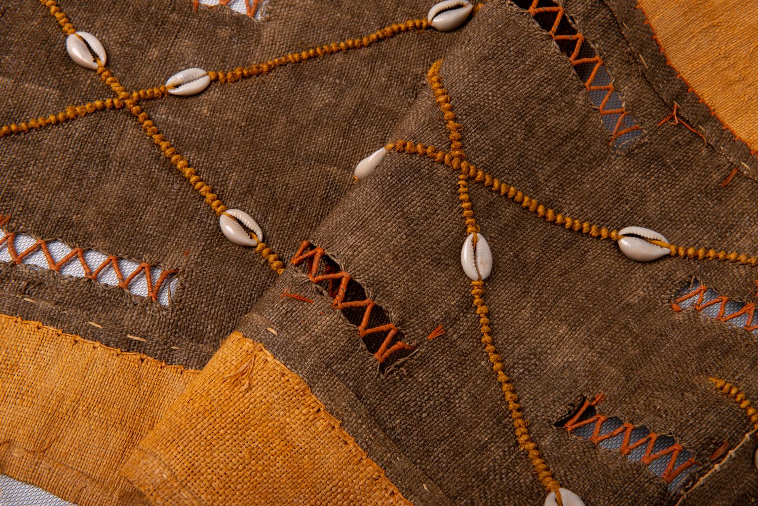 20th Century African Textile Panel  with Shells For Sale