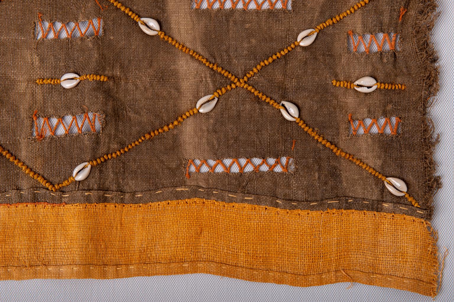 African Textile Panel  with Shells For Sale 1