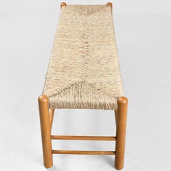 Raffia and wood bench, 1960