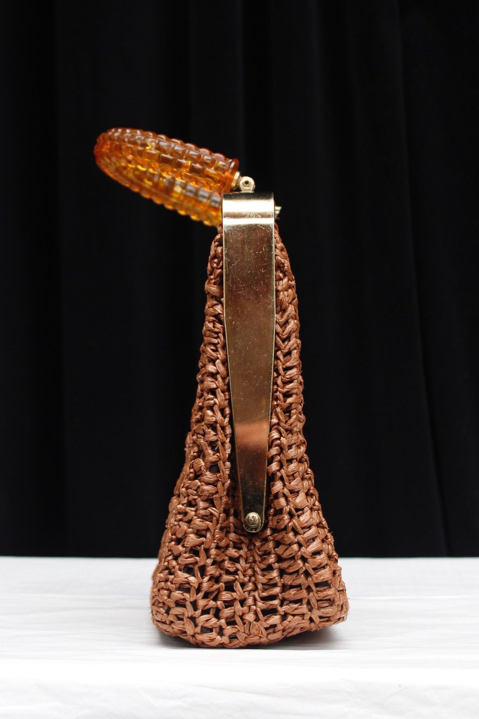 Raffia bag, 1960s In Good Condition For Sale In SAINT-OUEN-SUR-SEINE, FR