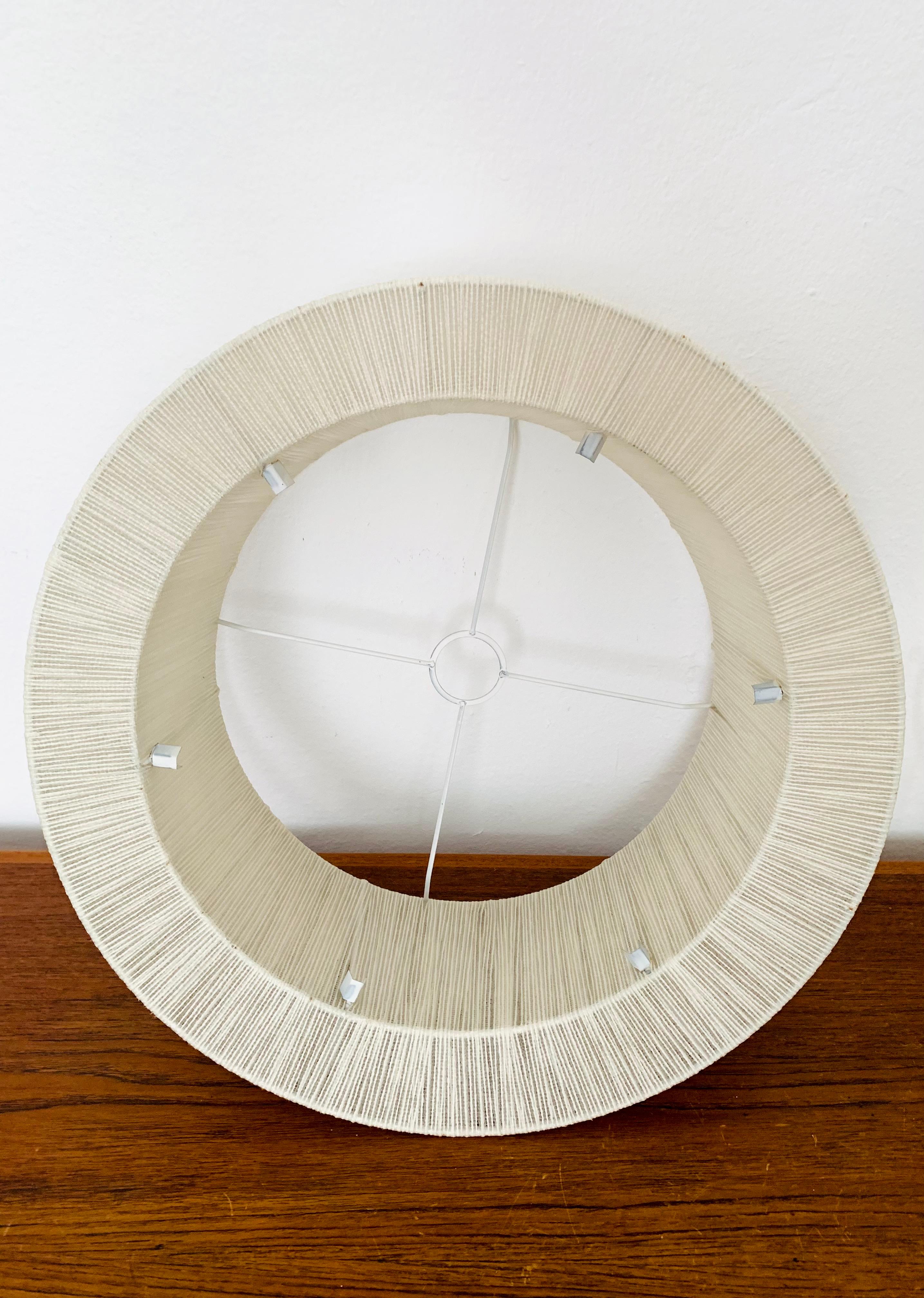 Raffia Bast and Walnut Pendant Lamp by Temde For Sale 8
