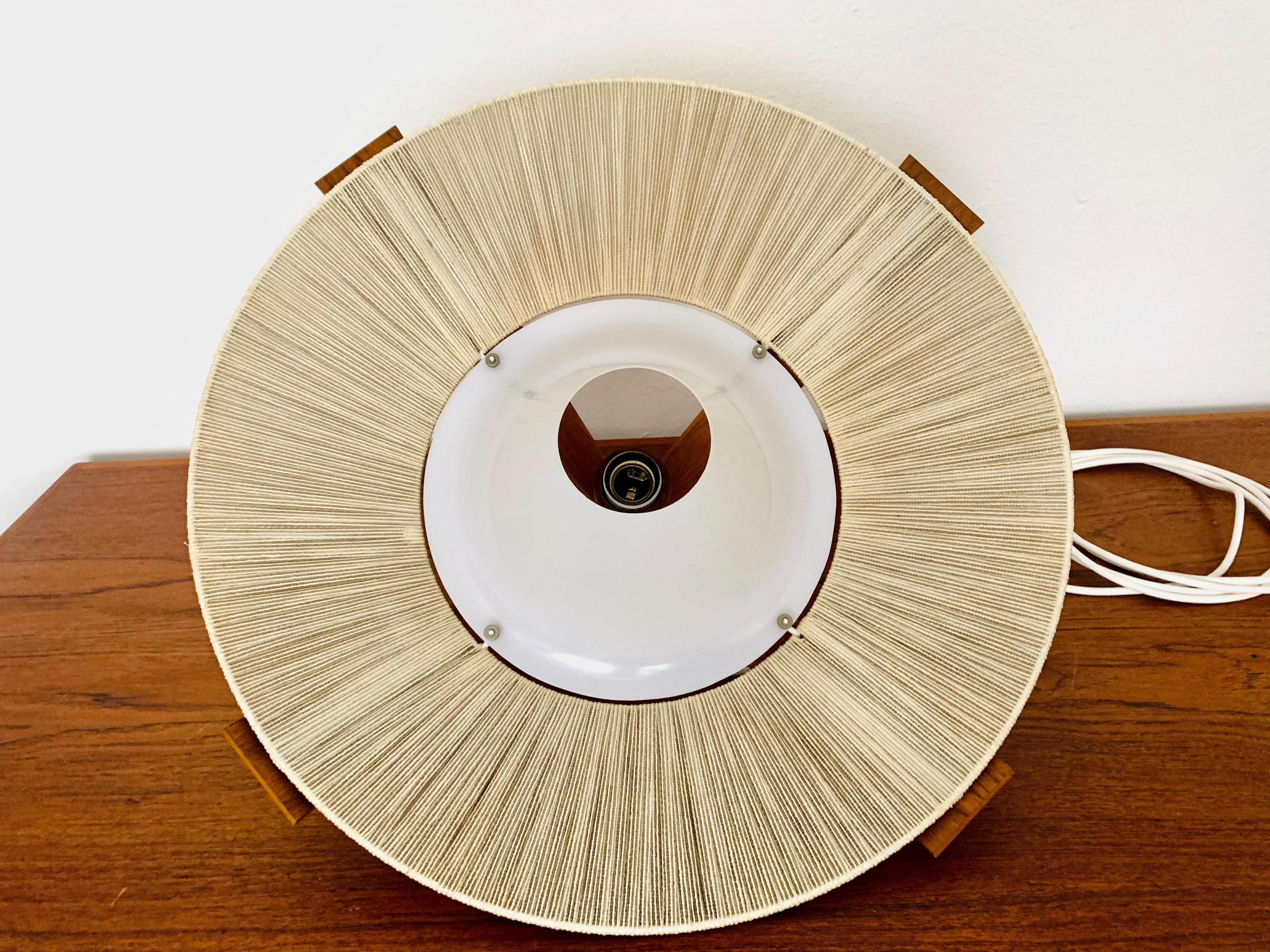 Raffia Bast and Walnut Pendant Lamp by Temde 9