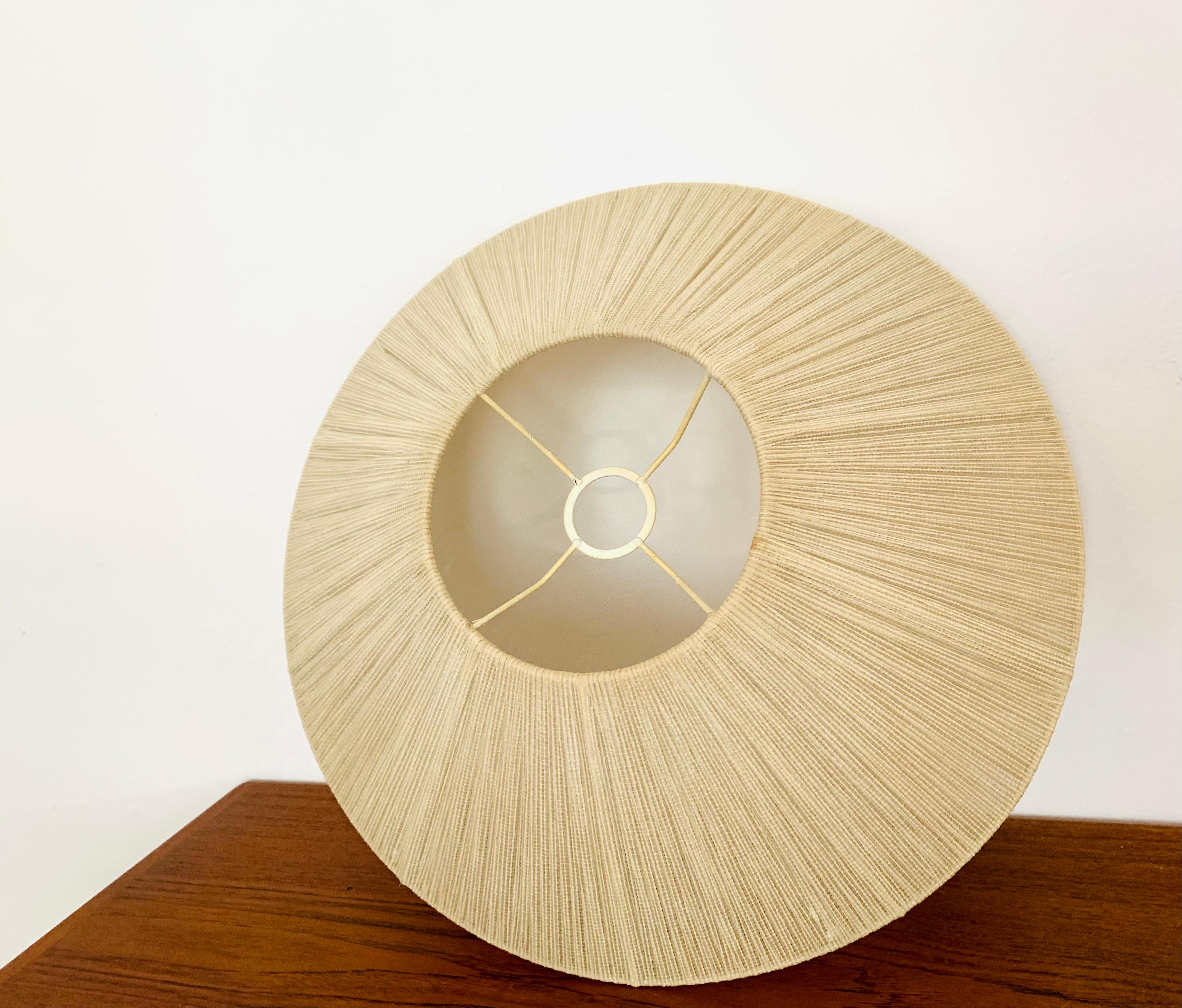 Raffia Bast and Walnut Pendant Lamp by Temde For Sale 11