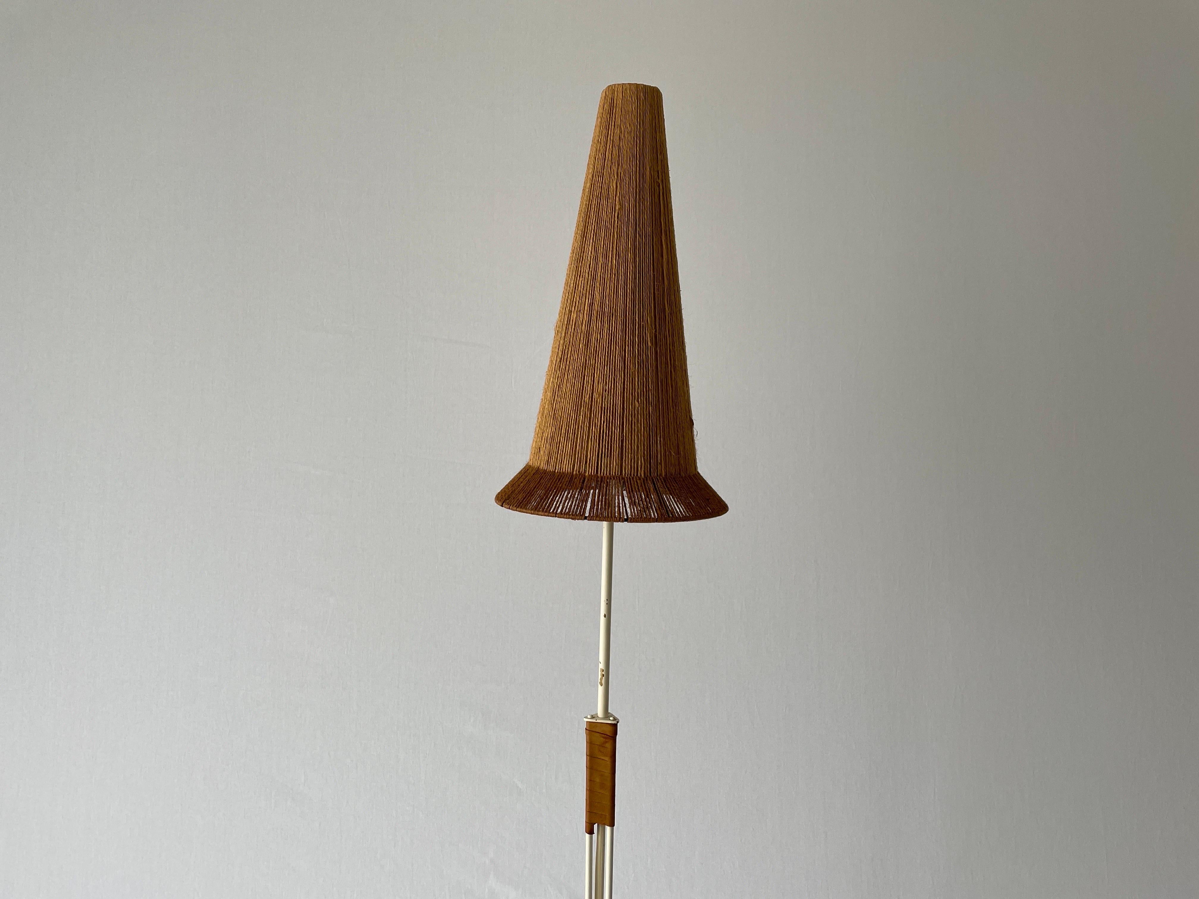 Mid-20th Century Raffia Bast Floor Lamp by Hans-Agne Jakobsson for Markaryd, 1960s, Sweden For Sale