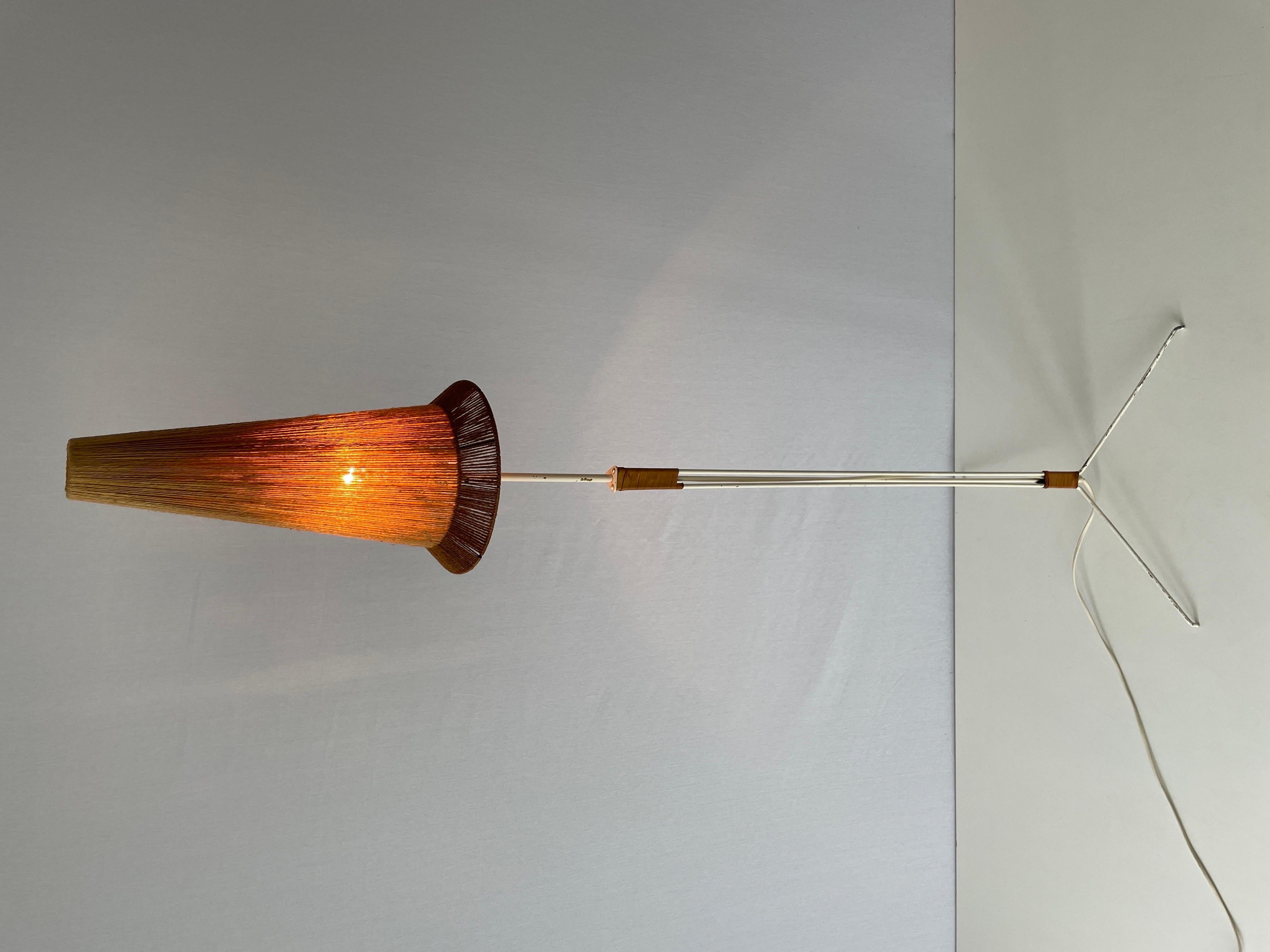 Raffia Bast Floor Lamp by Hans-Agne Jakobsson for Markaryd, 1960s, Sweden For Sale 1