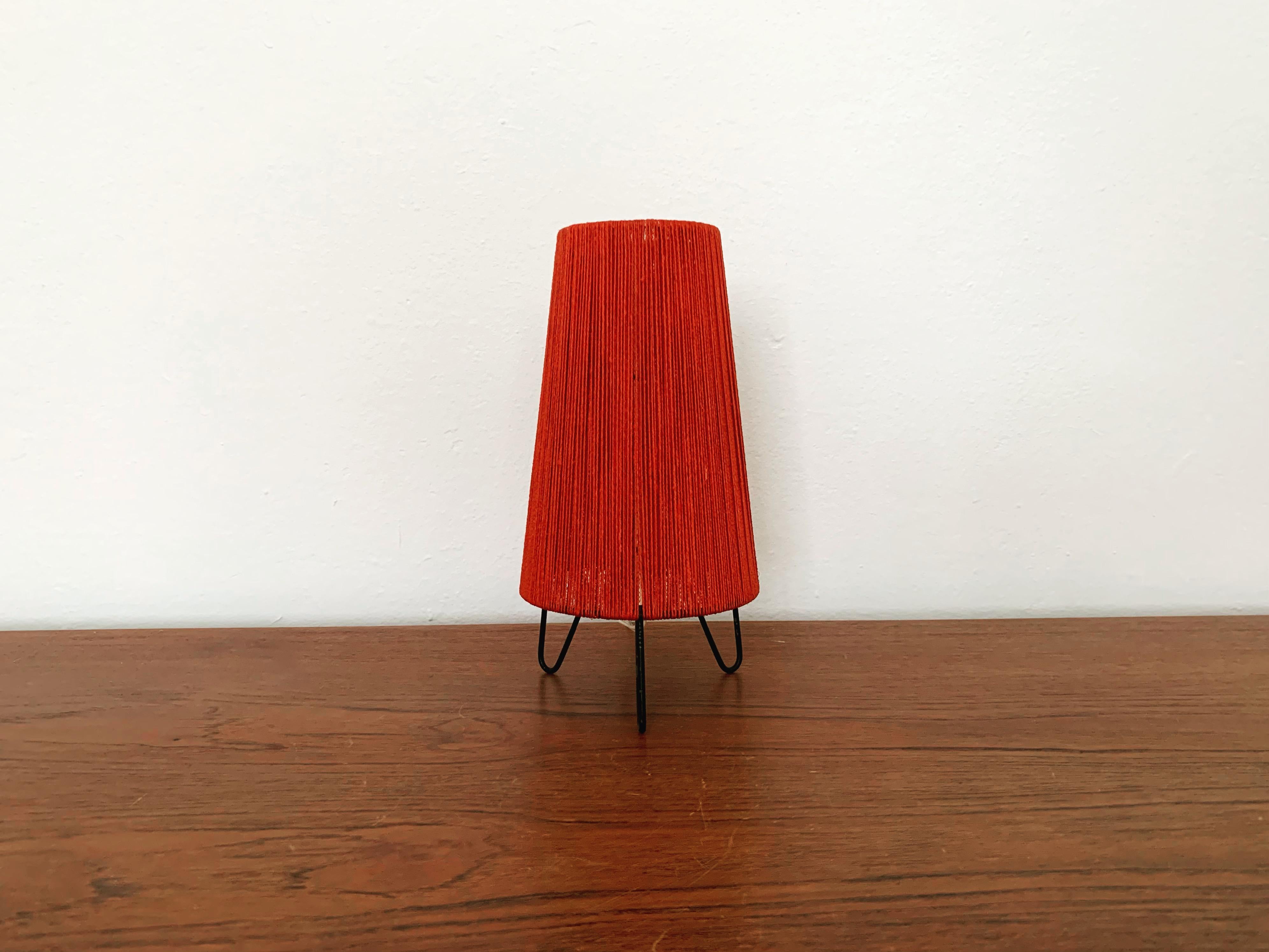 German Raffia Bast Tripod Table Lamp