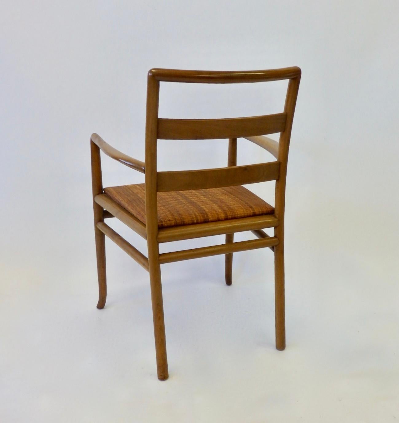 Raffia Cane Pull Robsjohn Gibbings for Widdicomb Desk with Matching Chair 4
