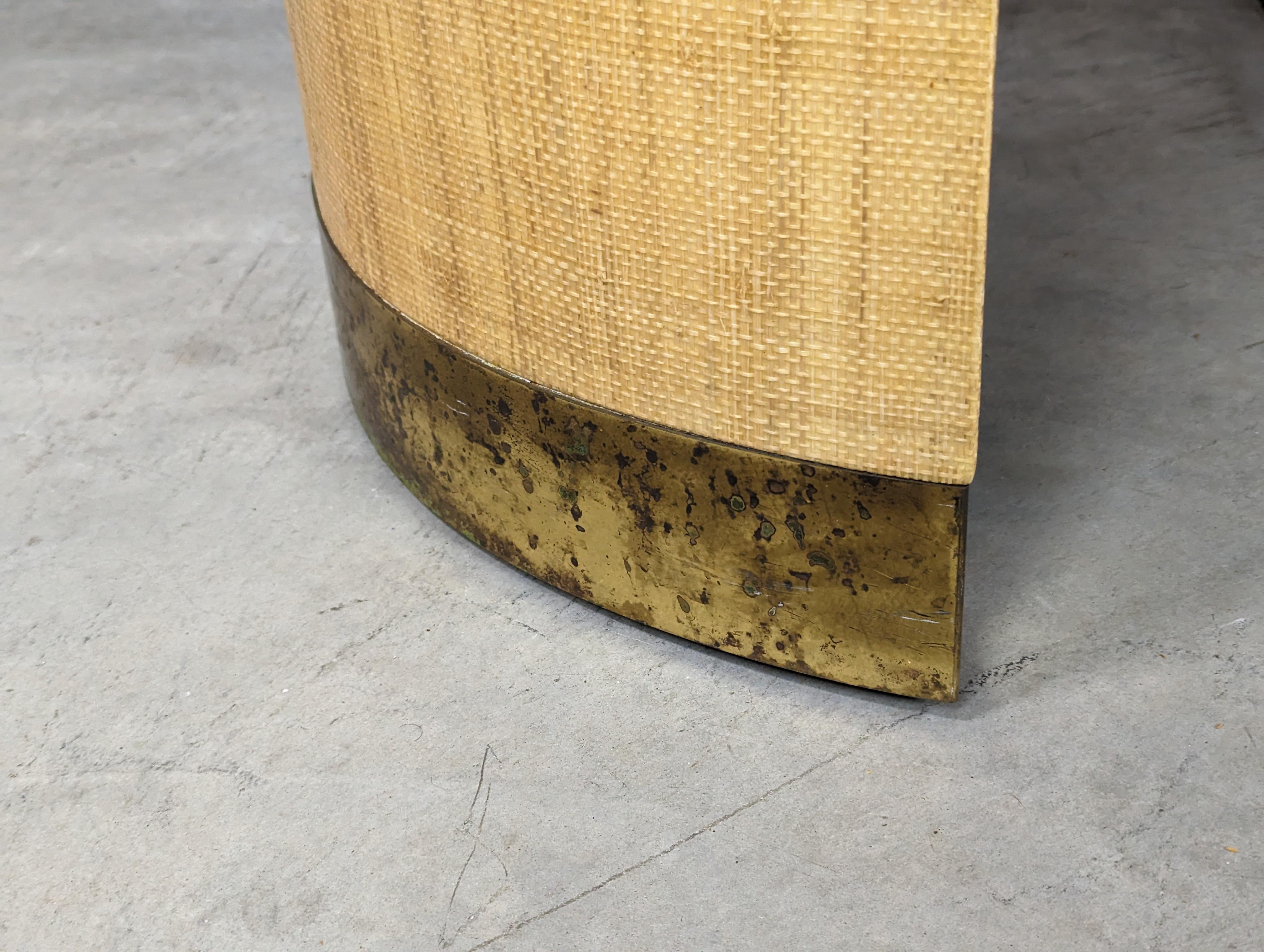 Late 20th Century Raffia Grasscloth Coffee / Side Table by Harrison Van Horn, c1970s