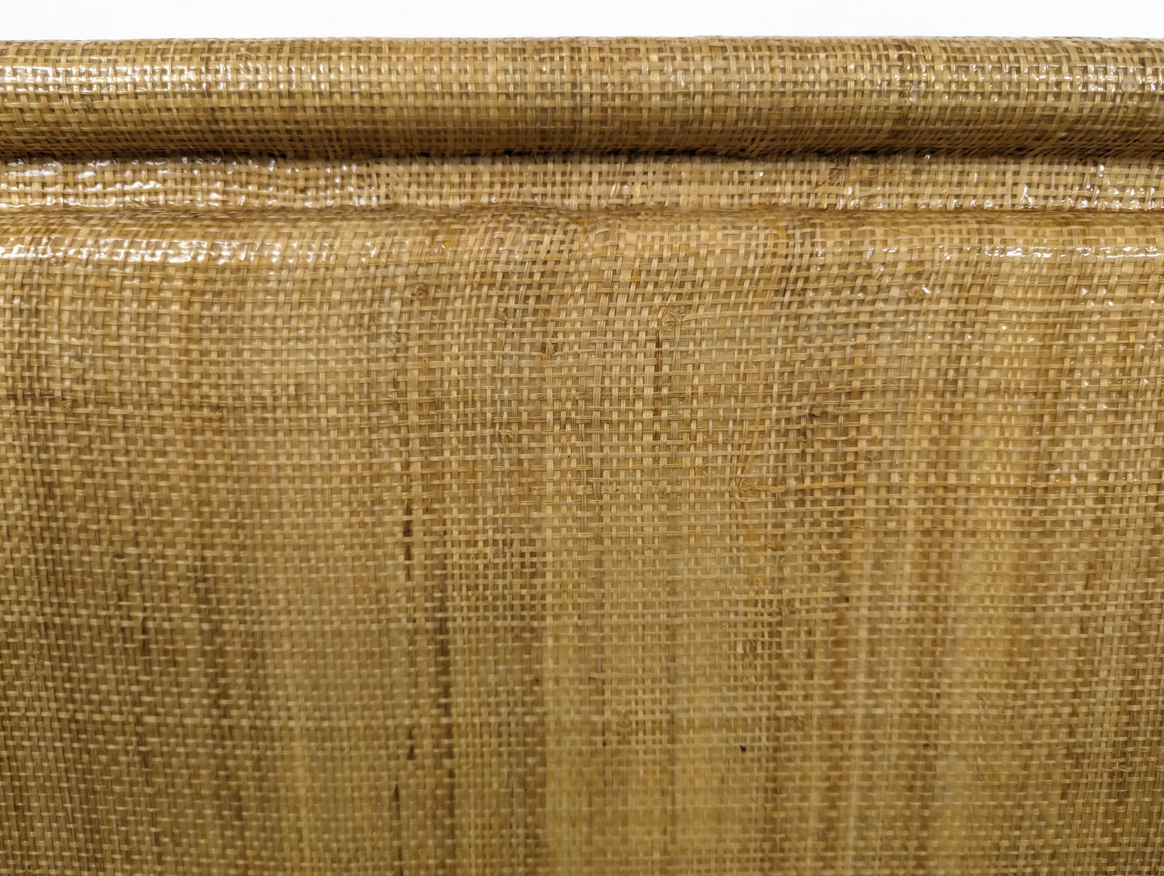 Raffia King Headboard with Matching Nightstands by Harrison Van Horn, c1970s For Sale 3