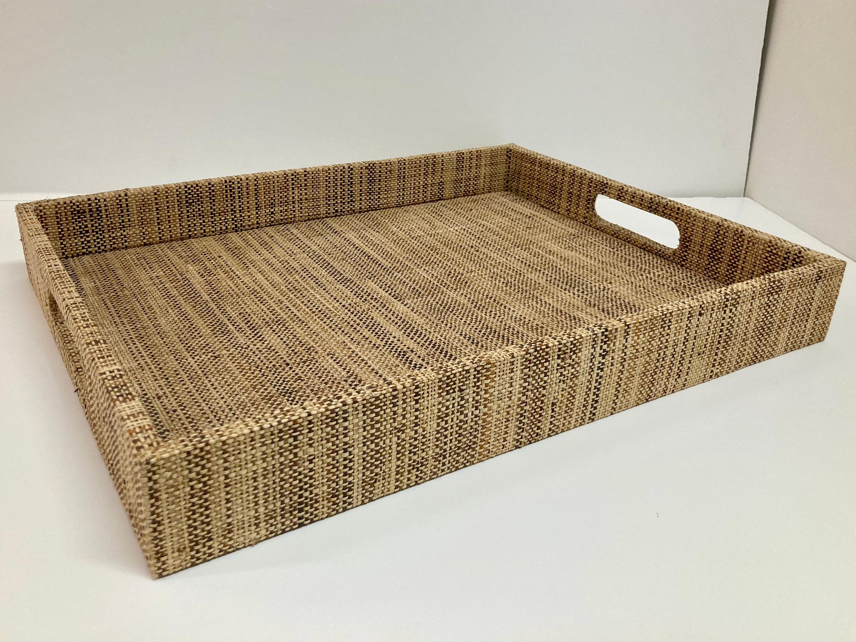 Modern Raffia Serving Tray
