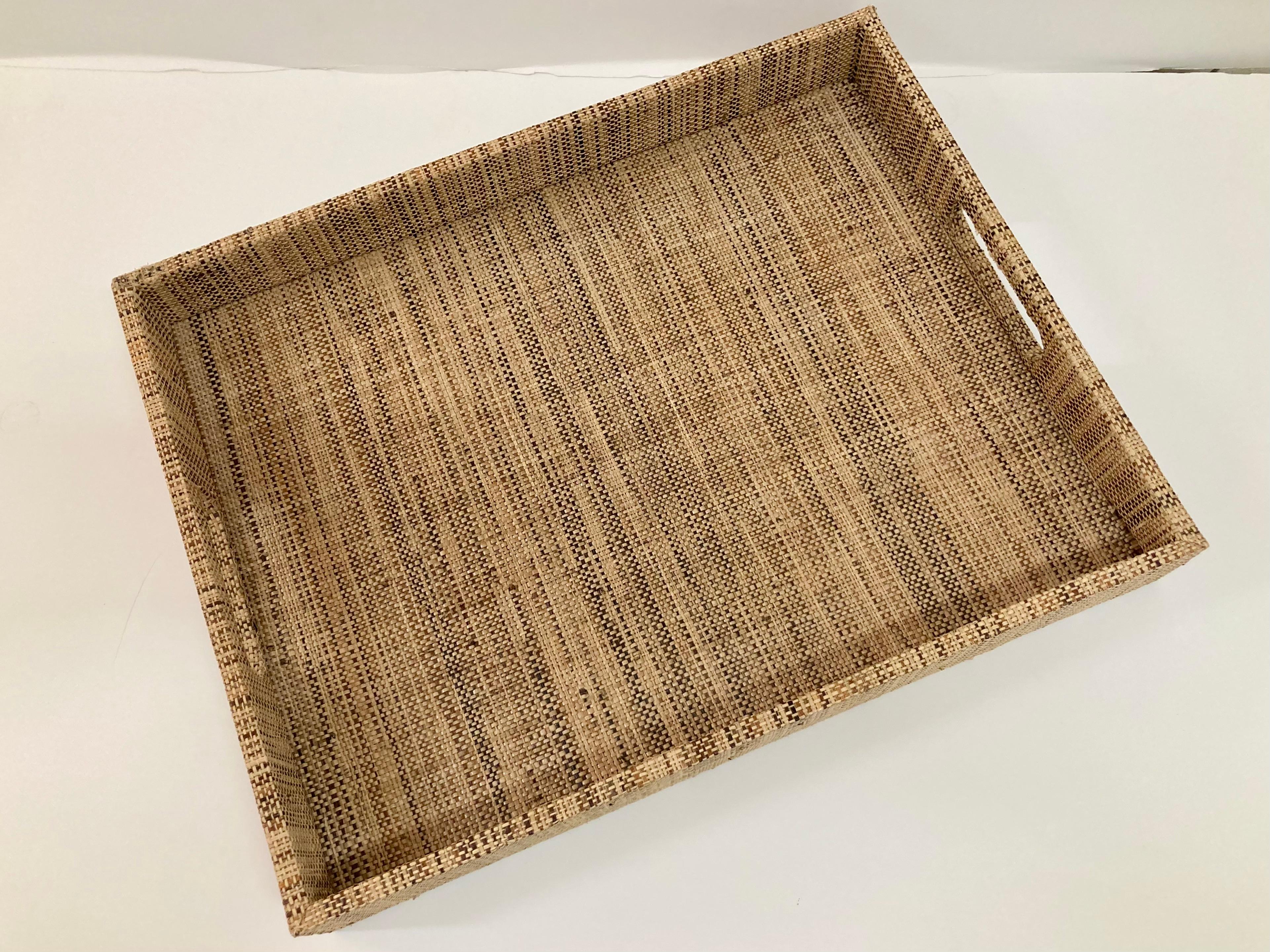 Contemporary Raffia Serving Tray