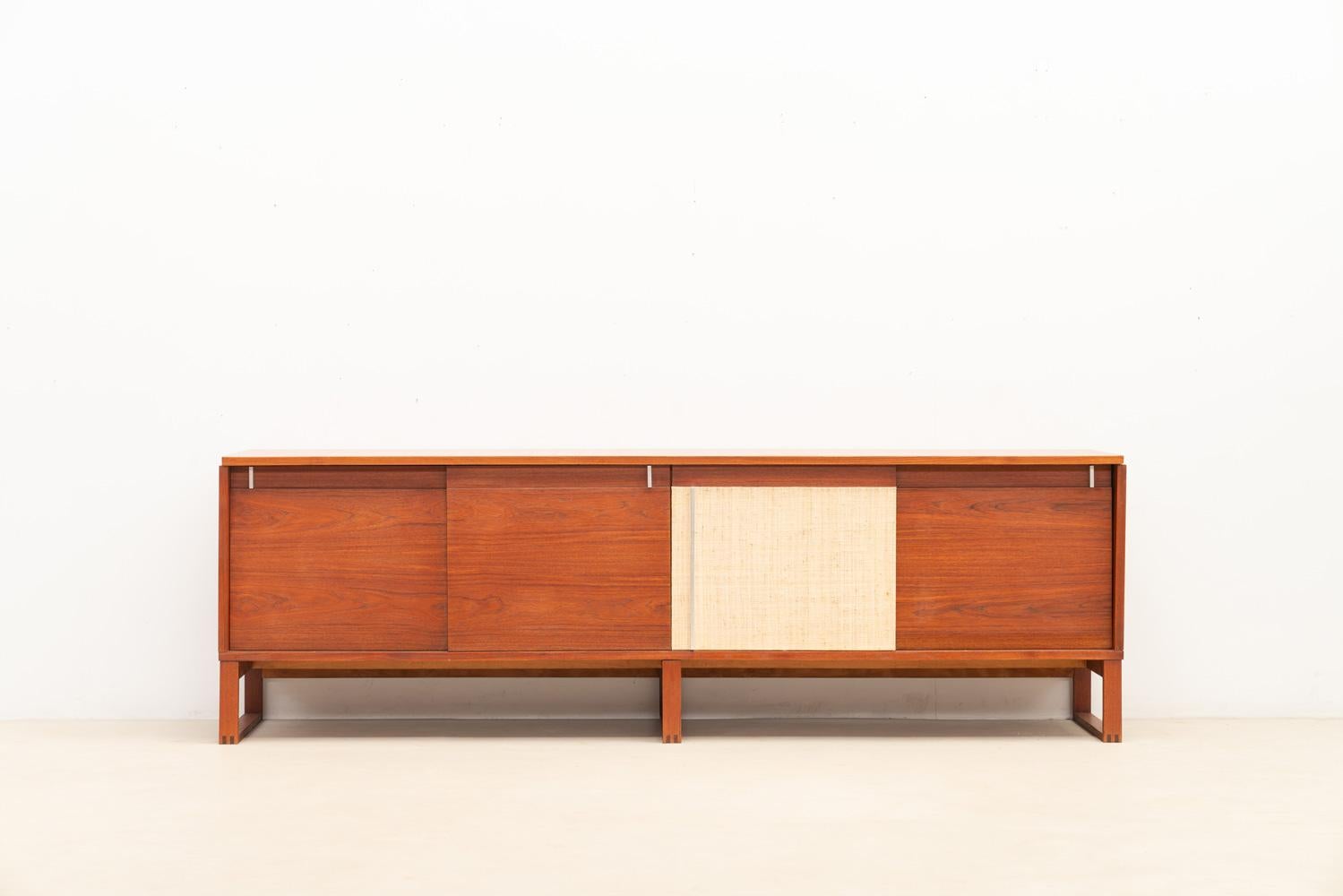 Raffia sideboard, 1960s For Sale 9