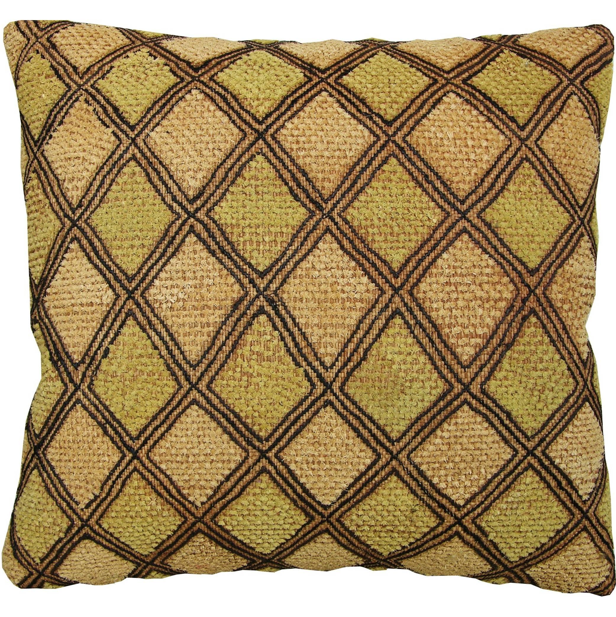 Raffia Textile Pillow, circa 20th Century 1526p For Sale