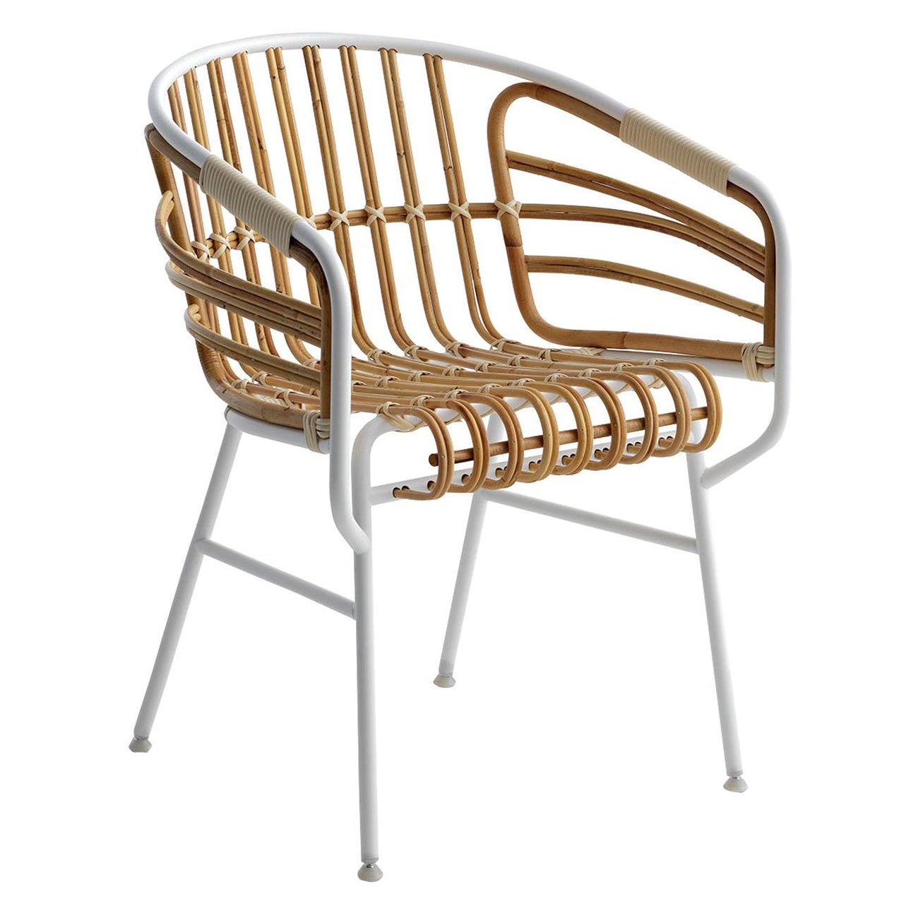Raffia White Rattan Chair by Lucidi Pevere