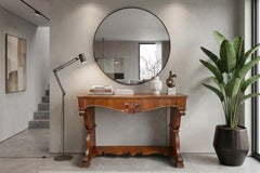Fine Antique Feather Walnut Console Table - Charles X Era (circa 1825)