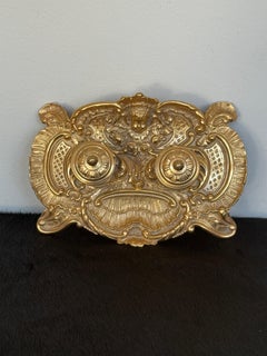 Refined brass Imperial inkwell, "Imperial Splendor," 1970s