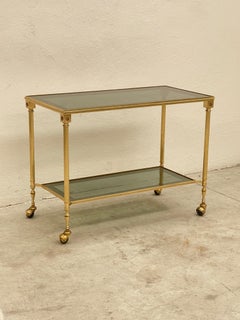 Elegant brass and smoked glass cart, "Champagne Royale," 1970s