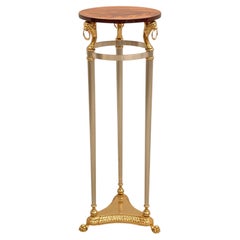 Elegant brass and glass pedestal, "Royal Crest," 1970s