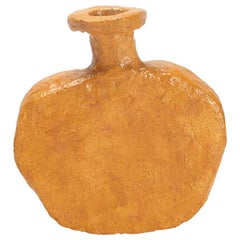 Vaso in ceramica arancione brillante dalla forma organica unica di Willem Van Hooff