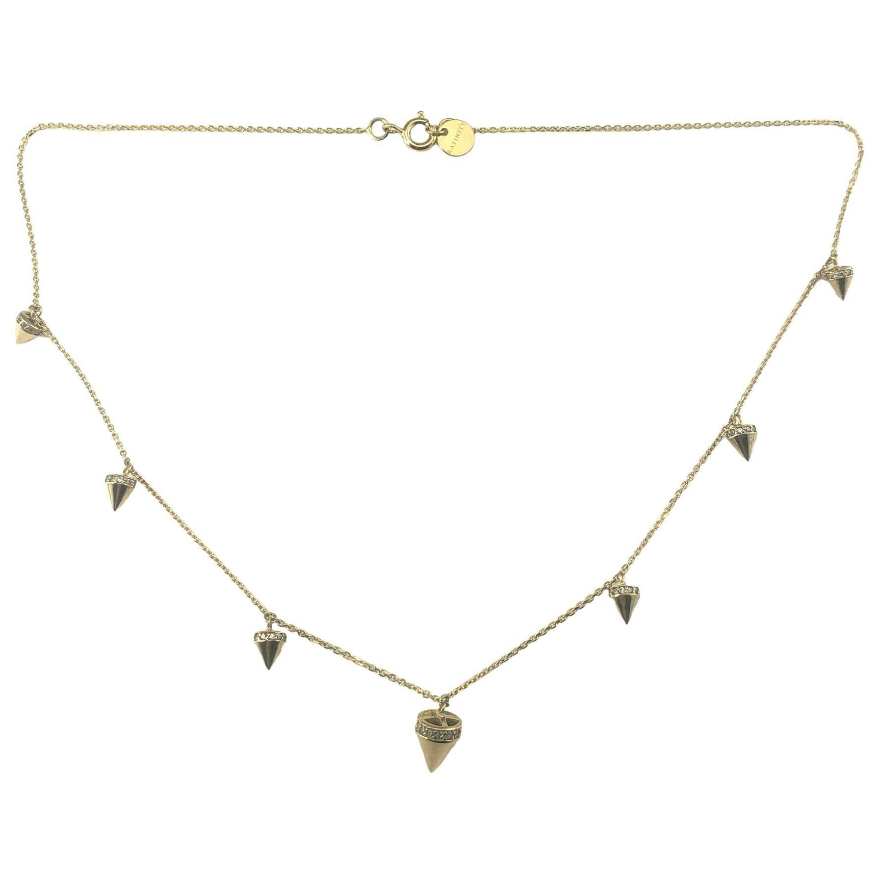 Rafinity Collar Estación de Oro Rosa de 18 Kilates #16780 en venta