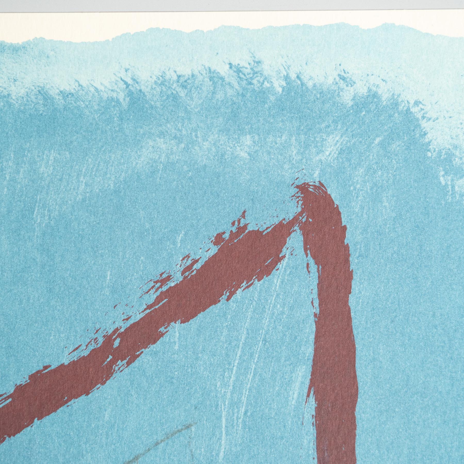 Rafols Casamada Blau-Gelb, Schwarz-Weiß Abstrakte Lithographie auf Papier, 1999 im Angebot 6