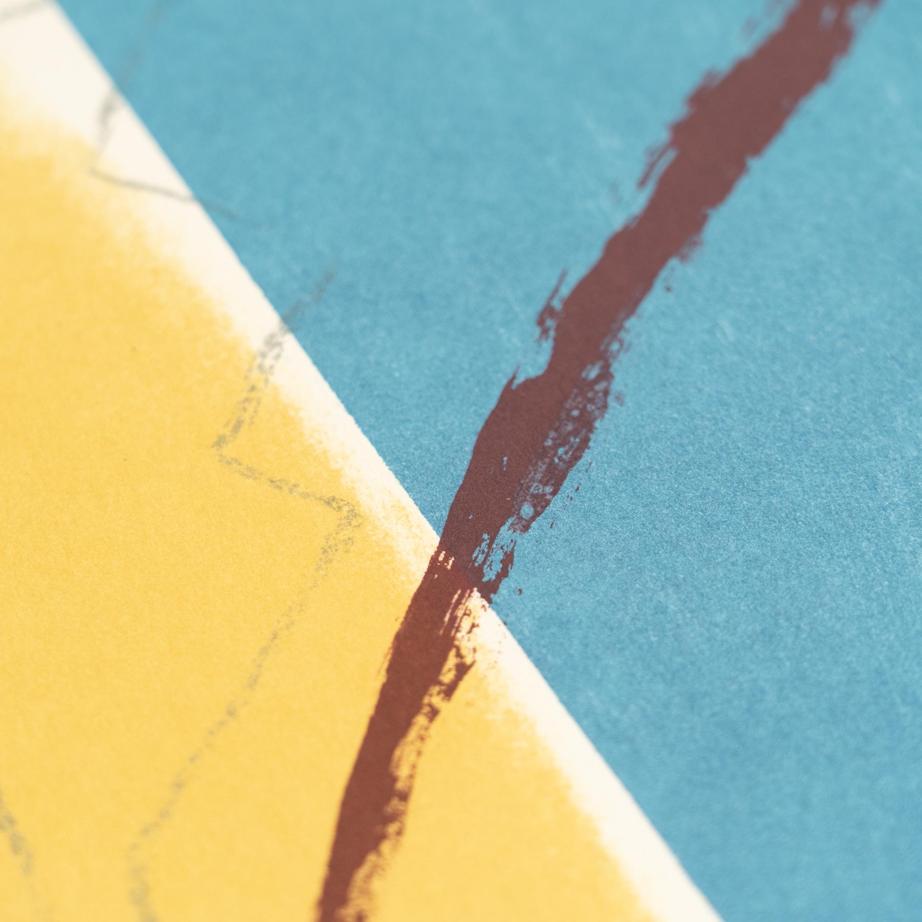 Rafols Casamada Blau-Gelb, Schwarz-Weiß Abstrakte Lithographie auf Papier, 1999 im Angebot 8