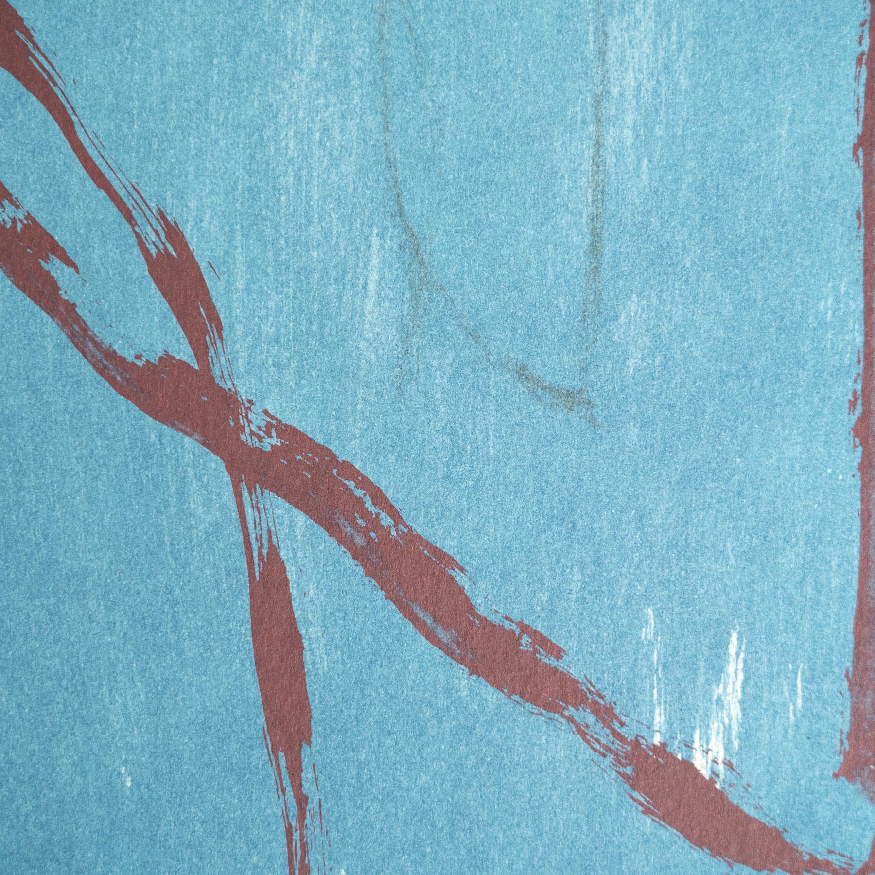 Rafols Casamada Blau-Gelb, Schwarz-Weiß Abstrakte Lithographie auf Papier, 1999 im Angebot 2
