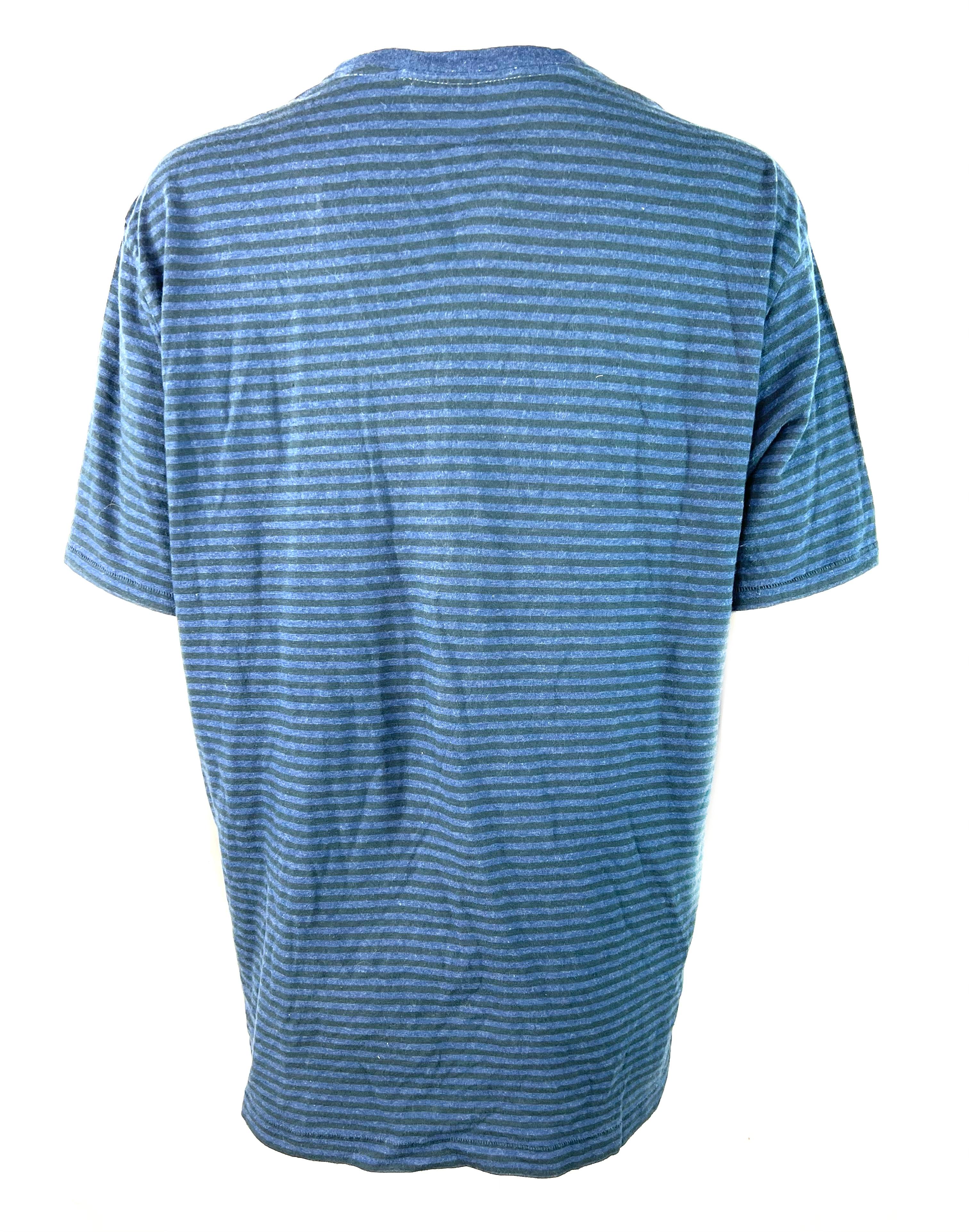 Rag and Bone Black and Blue Cotton T- Shirt, Size XL For Sale 1