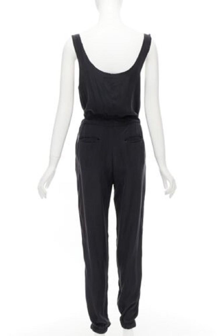 RAG & BONE Combinaison à ceinture en soie charmeuse gris anthracite 100 % US0 XS Pour femmes en vente