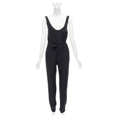 RAG & BONE Combinaison à ceinture en soie charmeuse gris anthracite 100 % US0 XS