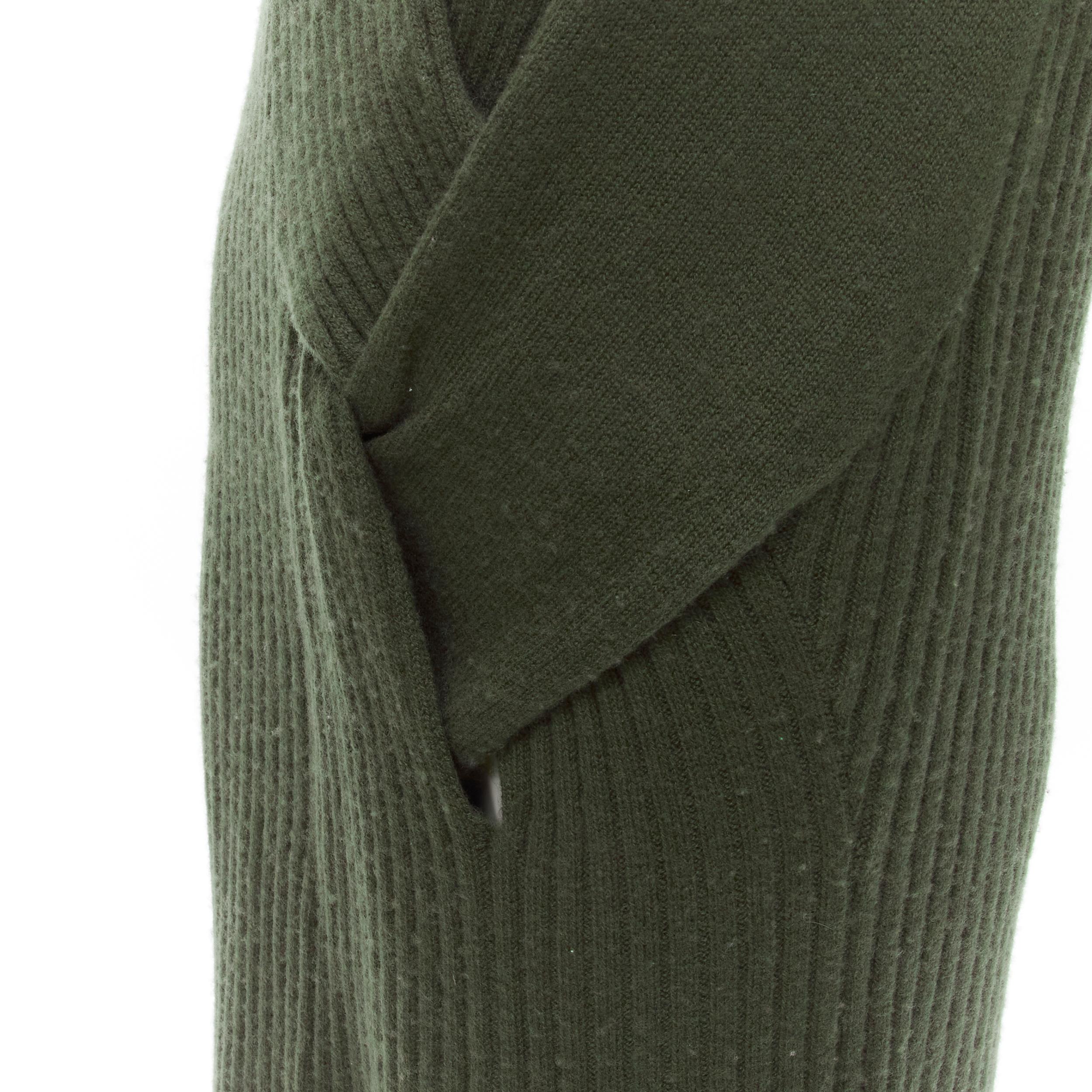 RAG & BONE 100% merino wool braid detail ribbed button side sweater dress S For Sale 2