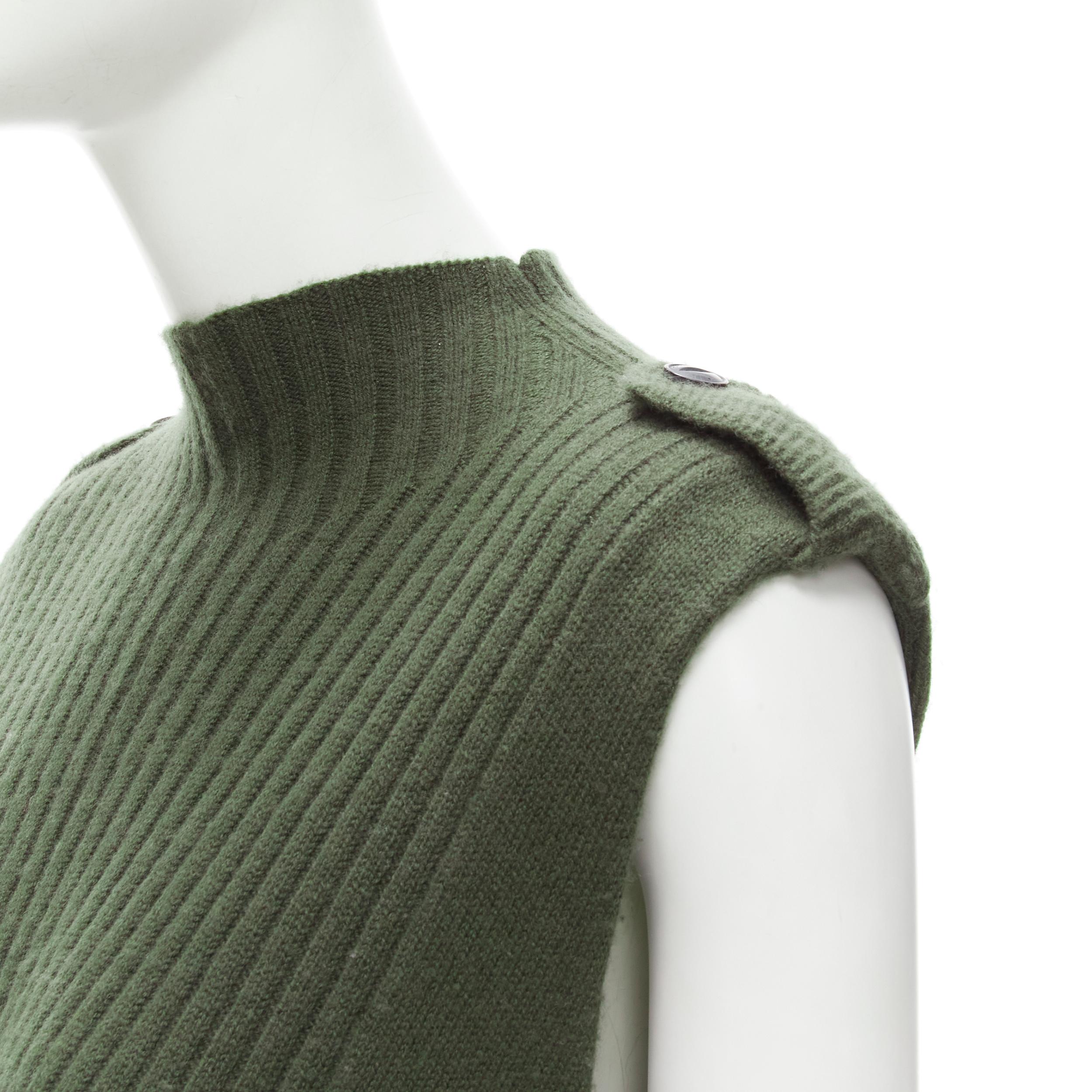 RAG & BONE 100% merino wool braid detail ribbed button side sweater dress S For Sale 3