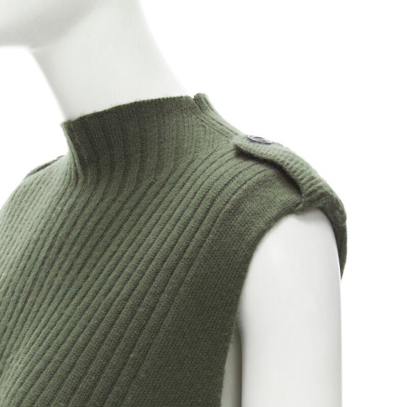 RAG & BONE 100% merino wool braid detail ribbed button side sweater dress S For Sale 3