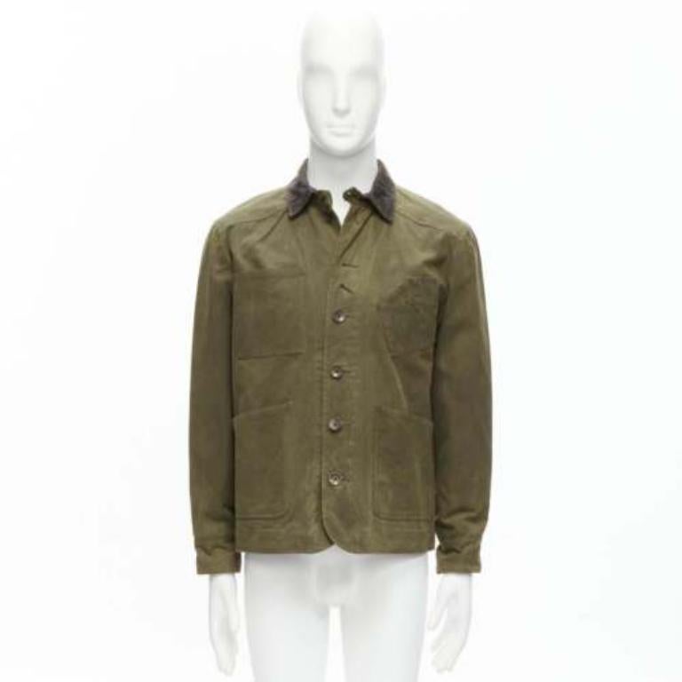 RAG & BONE Barneys, veste à 4 poches en coton ciré vert, taille US 38 M en vente 6