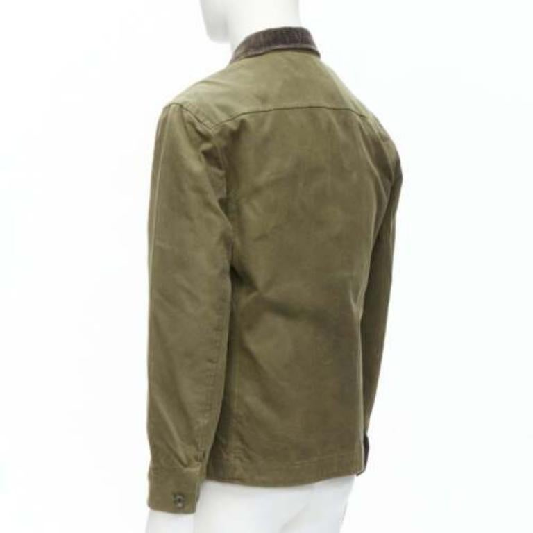RAG & BONE Barneys, veste à 4 poches en coton ciré vert, taille US 38 M en vente 1