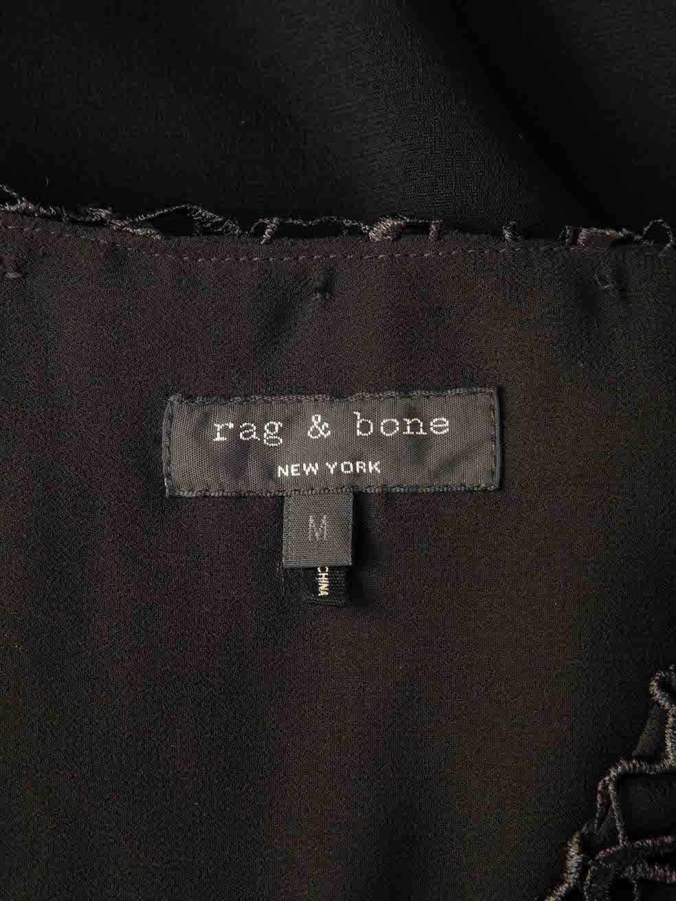 Women's Rag & Bone Black Lace Panel Sleeveless Top Size M For Sale