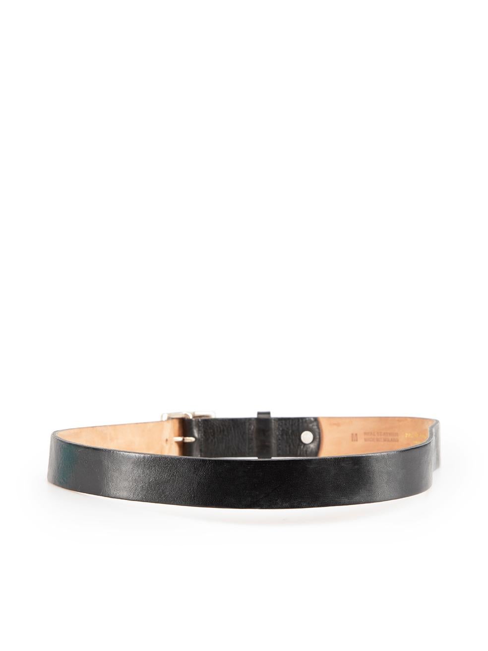 Rag & Bone Black Leather Buckle Belt In Excellent Condition For Sale In London, GB