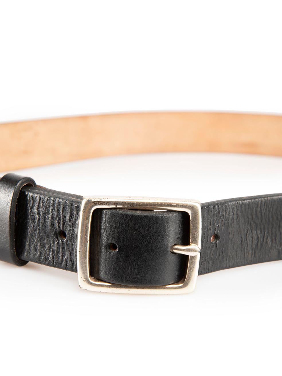 Women's Rag & Bone Black Leather Buckle Belt For Sale