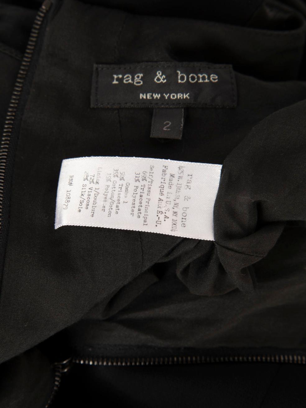 Rag & Bone - Vestito nero con scollo rotondo e lunghezza al ginocchio Taglia XS In condizioni ottime in vendita a London, GB