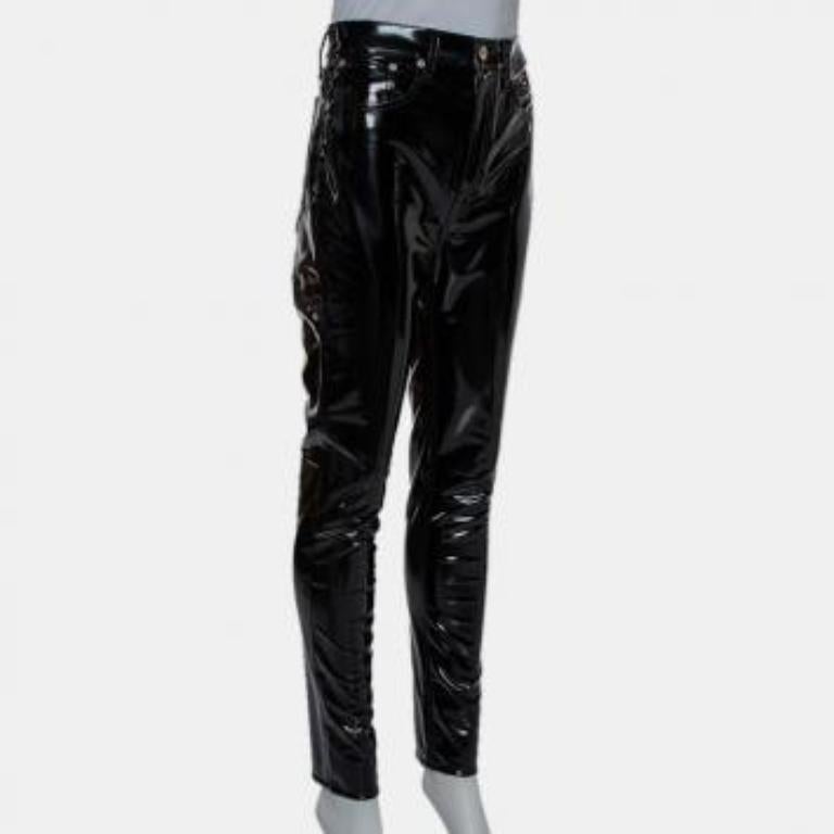 Rag & Bone Black Synthetic High Rise Pants M For Sale 6