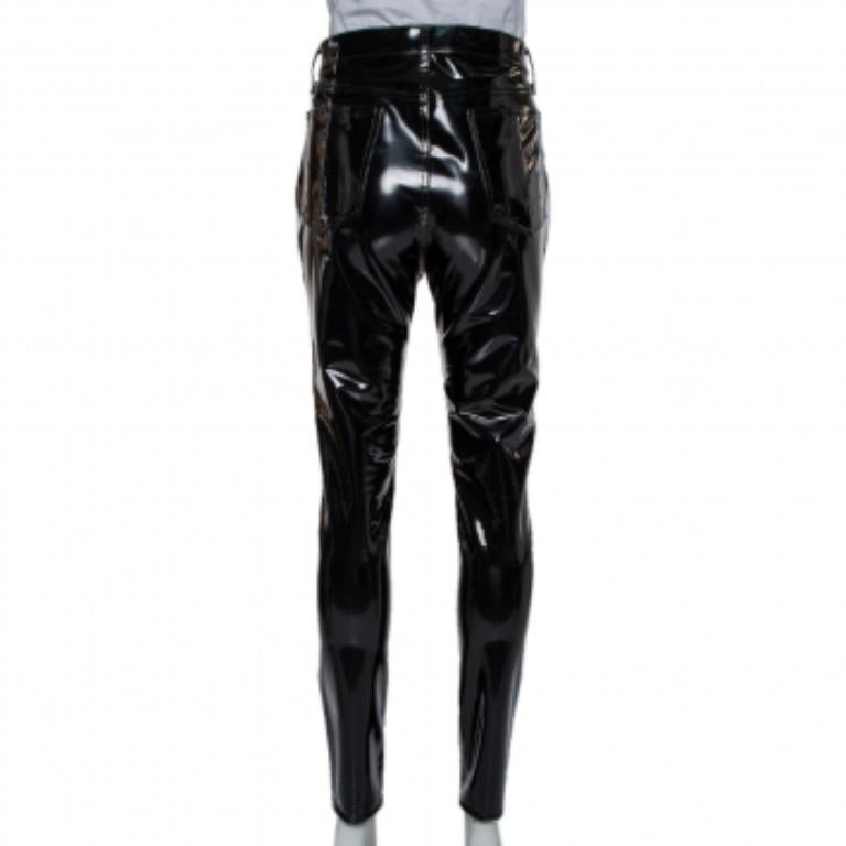 Women's Rag & Bone Black Synthetic High Rise Pants M For Sale